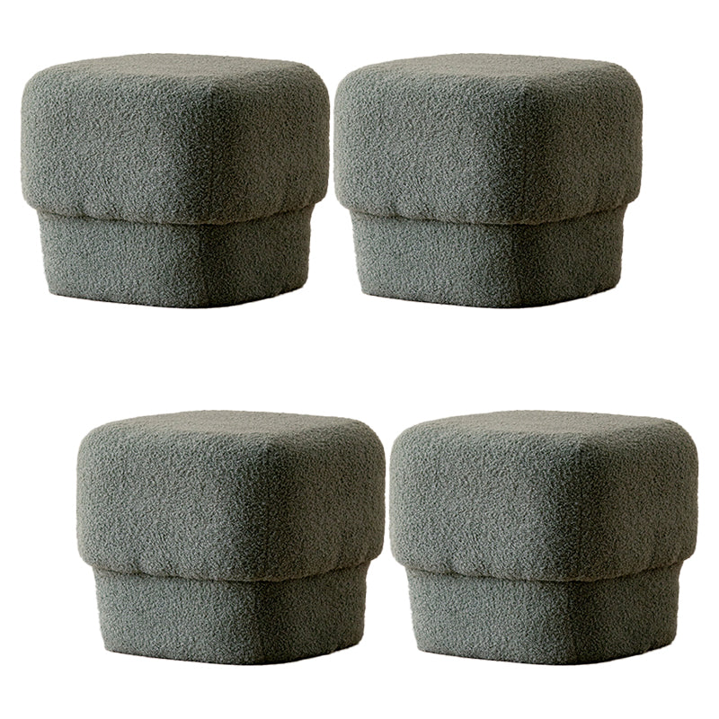 Flannel Standard Stool Modern Style Simple Household Square Footstool