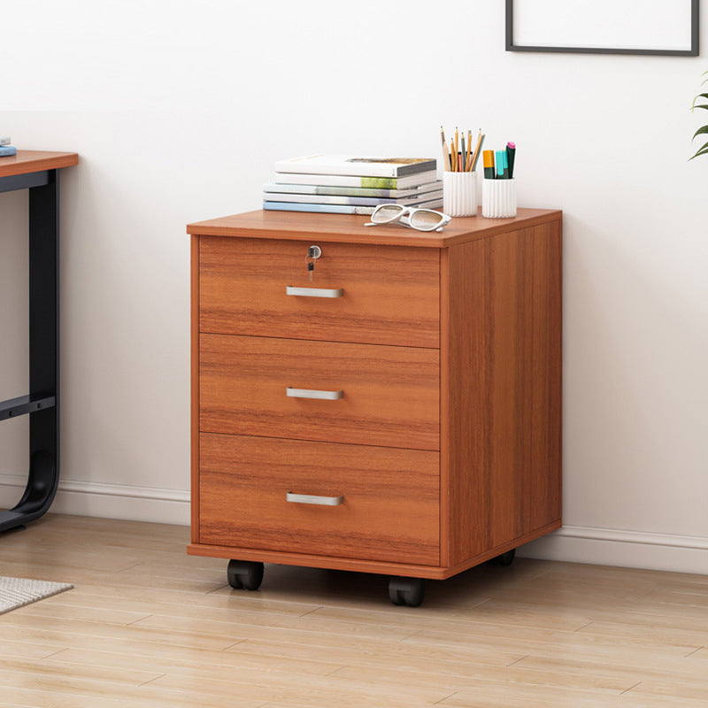 Modern Lateral File Cabinet Wood Locking Storage Filing Cabinet with Wheels