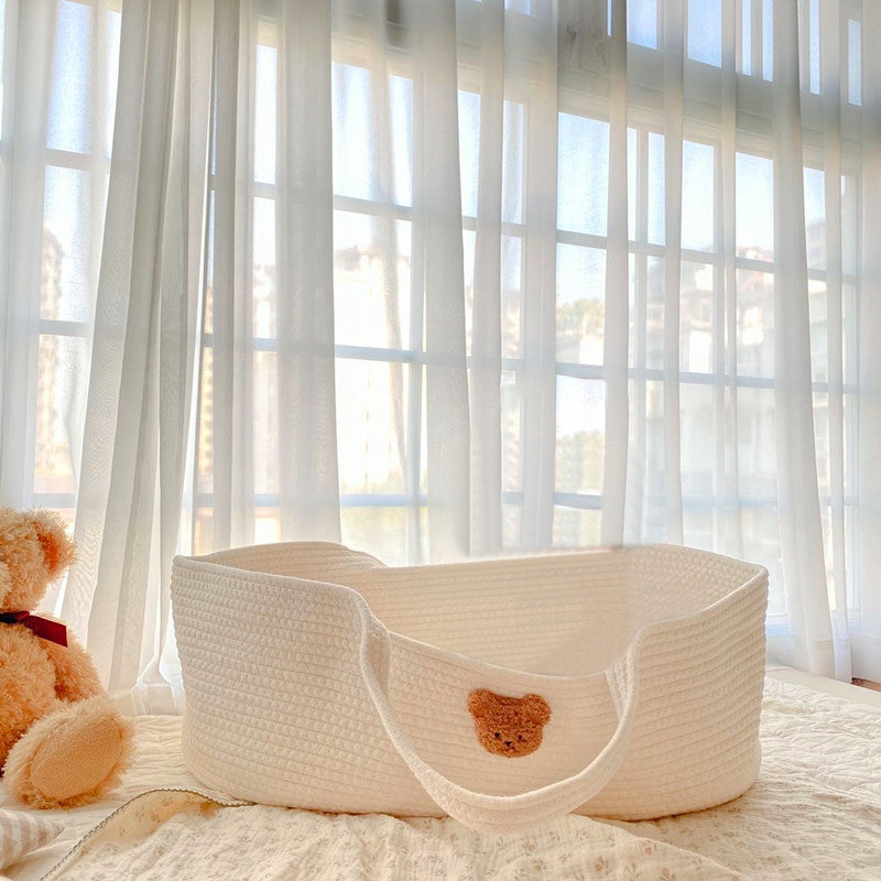 Modern Folding and Portable Crib Cradle Oval Cradle with Fabric