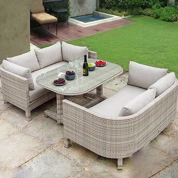 Modern Outdoor Loveseat No Distressing Outdoor Patio Sofa with Cushions