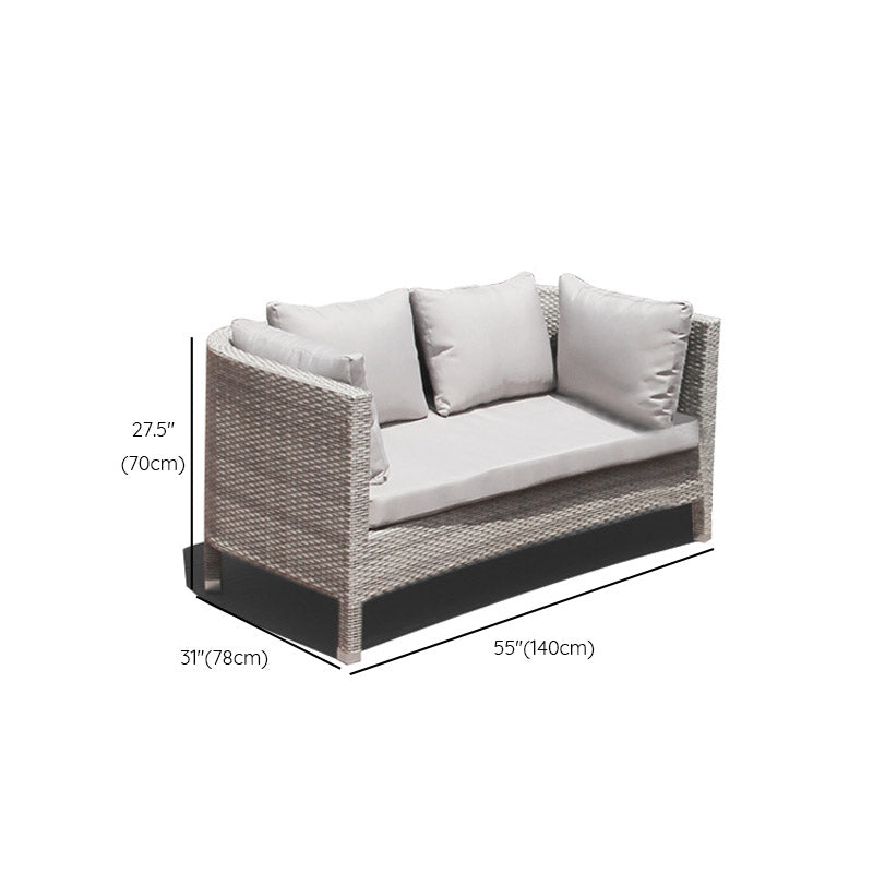 Modern Outdoor Loveseat No Distressing Outdoor Patio Sofa with Cushions