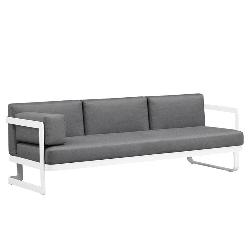 Contemporary Gray Cushion Patio Sofa Aluminum Frame Outdoor Patio Sofa -25.6" H