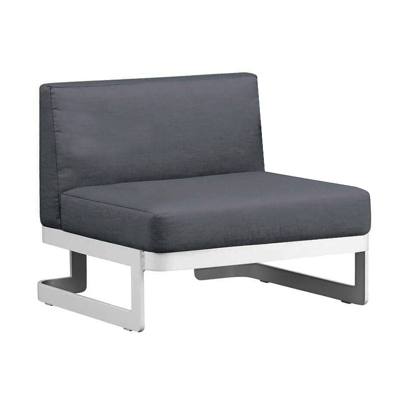 Contemporary Gray Cushion Patio Sofa Aluminum Frame Outdoor Patio Sofa -25.6" H