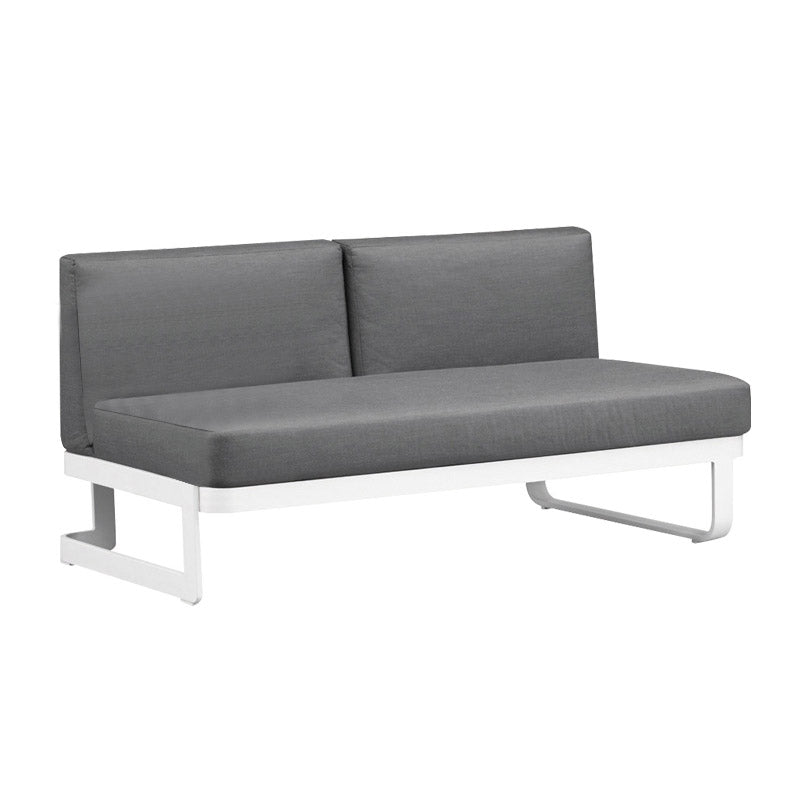 Contemporary Gray Cushion Patio Sofa Aluminum Frame Outdoor Patio Sofa -25.6" H