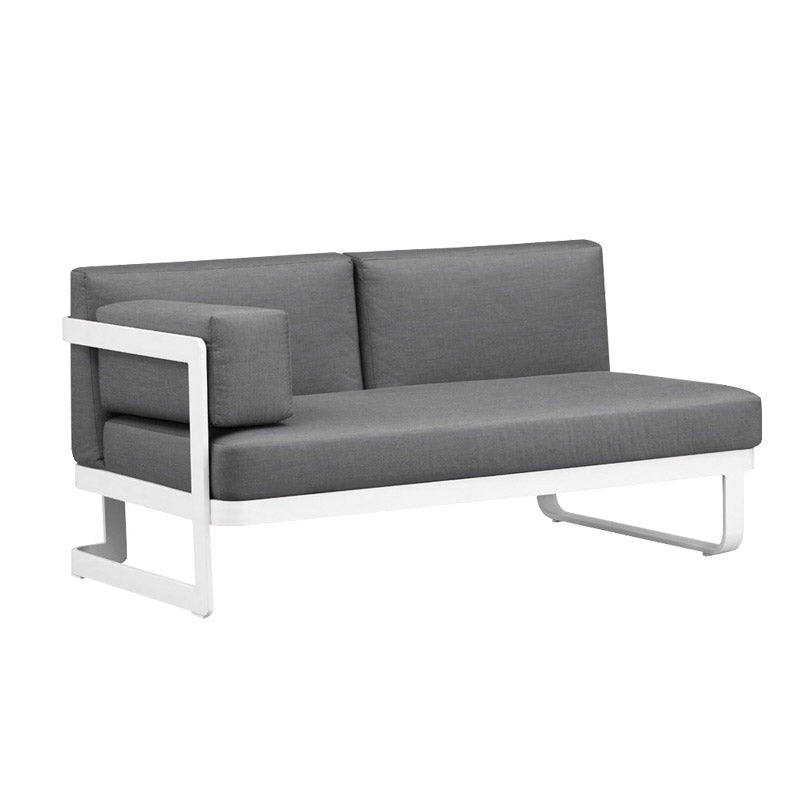 Contemporary Gray Cushion Patio Sofa Aluminum Frame Outdoor Patio Sofa -25.6" H