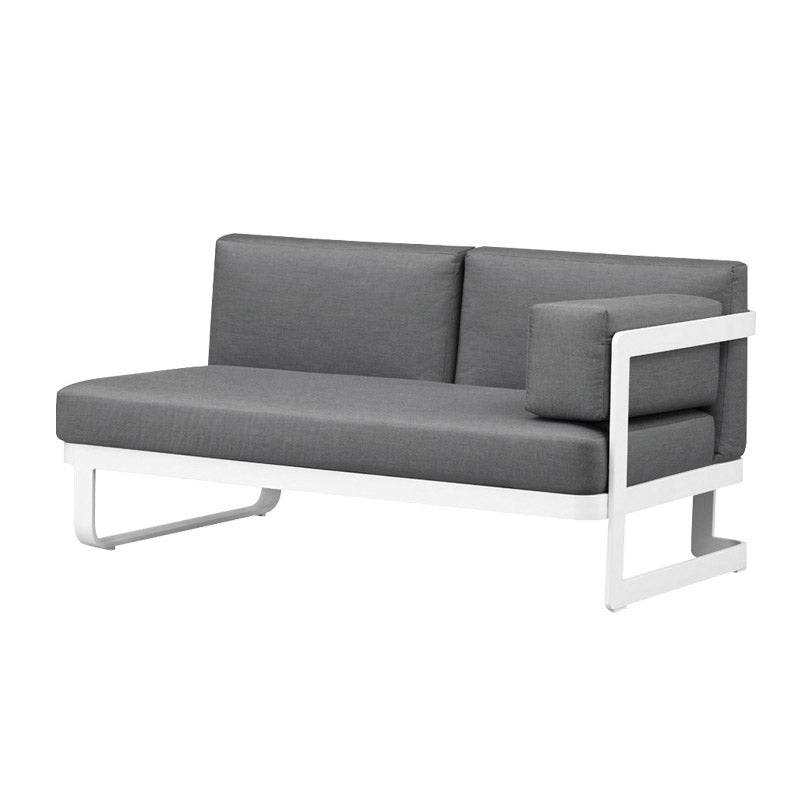 Contemporary Gray Cushion Patio Sofa Aluminum Frame Outdoor Patio Sofa -25.6" H