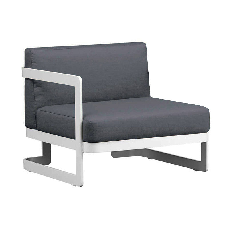 Contemporary Gray Cushion Patio Sofa Aluminum Frame Outdoor Patio Sofa -25.6" H