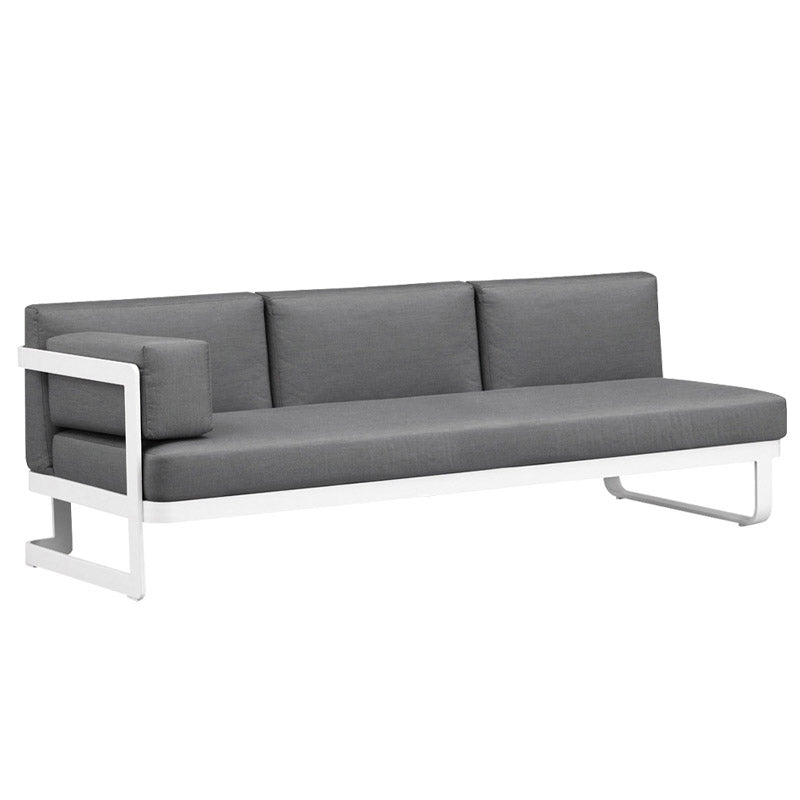 Contemporary Gray Cushion Patio Sofa Aluminum Frame Outdoor Patio Sofa -25.6" H