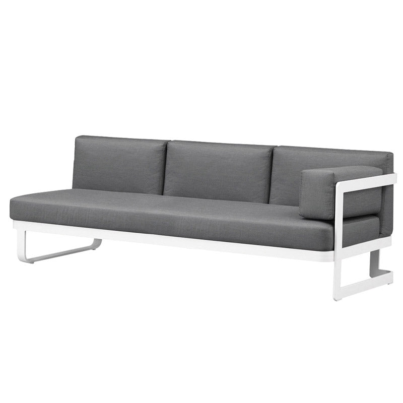 Contemporary Gray Cushion Patio Sofa Aluminum Frame Outdoor Patio Sofa -25.6" H