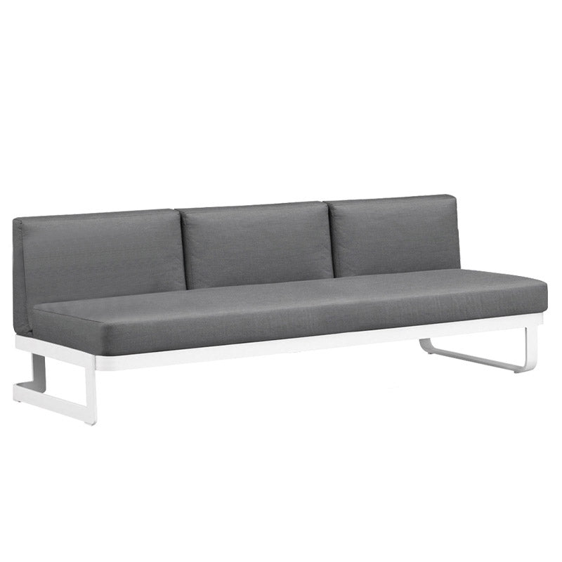 Contemporary Gray Cushion Patio Sofa Aluminum Frame Outdoor Patio Sofa -25.6" H