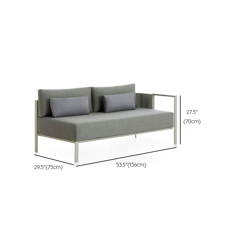 Metal Patio Sofa Water Resistant and UV Resistant Outdoor Patio Sofa with Cushions