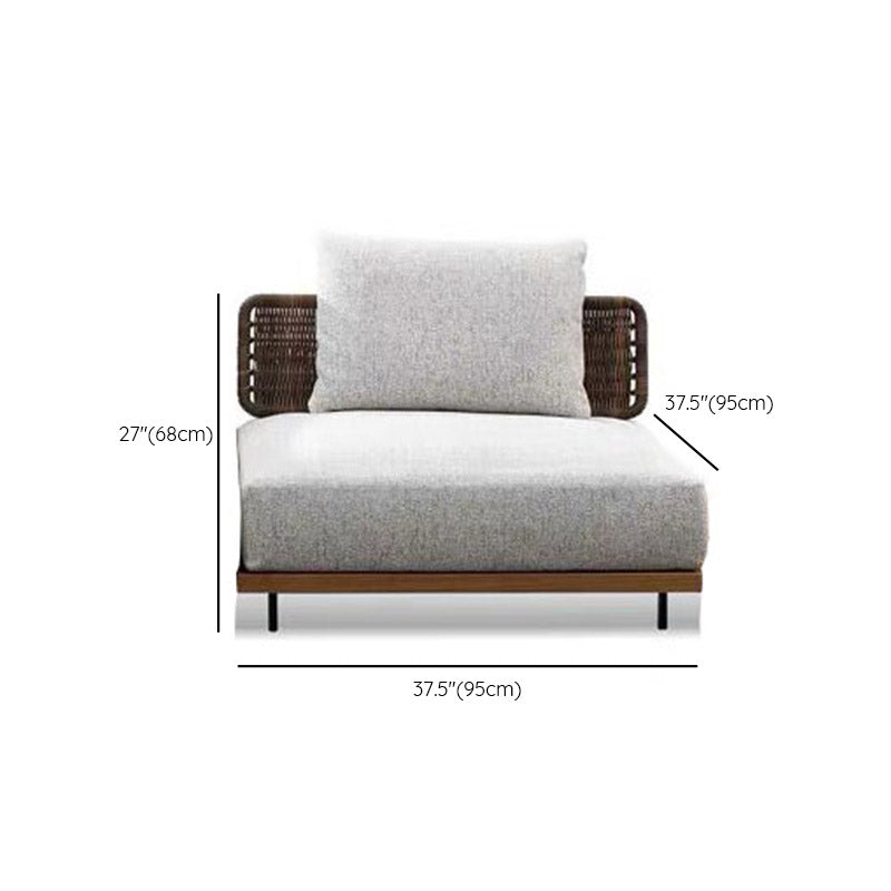 Wicker Outdoor Patio Sofa Modern 1 Piece Patio Sofa with Cushions