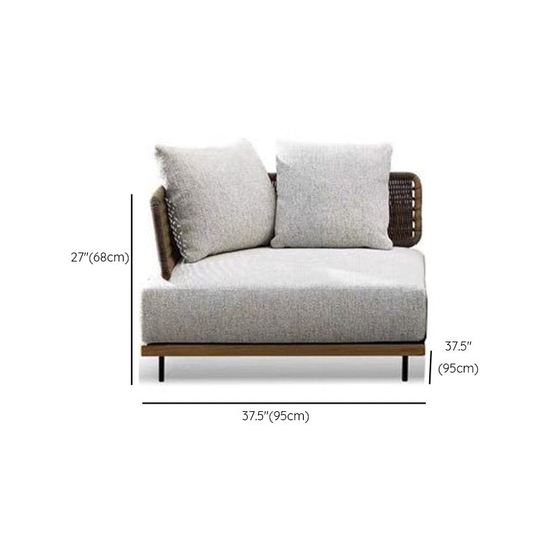 Wicker Outdoor Patio Sofa Modern 1 Piece Patio Sofa with Cushions