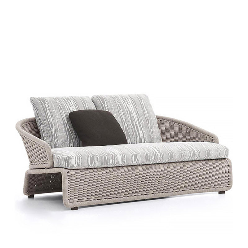 Wicker Outdoor Loveseat Metal Outdoor Patio Sofa with Cushions