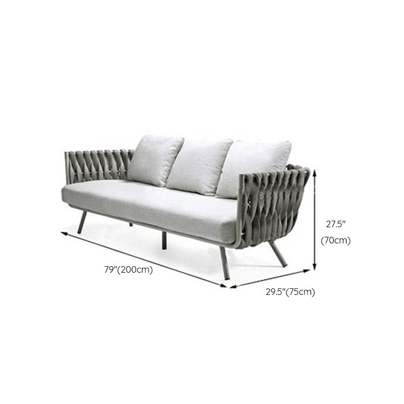 Modern Patio Daybed Metal 1 Piece Outdoor Patio Sofa with Cushions