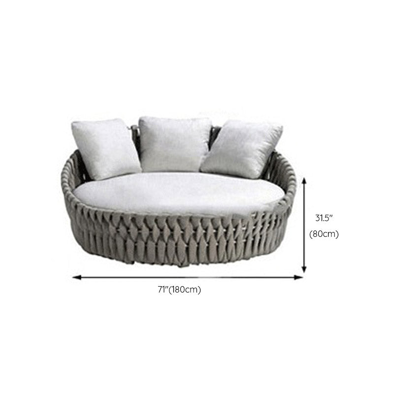 Modern Patio Daybed Metal 1 Piece Outdoor Patio Sofa with Cushions