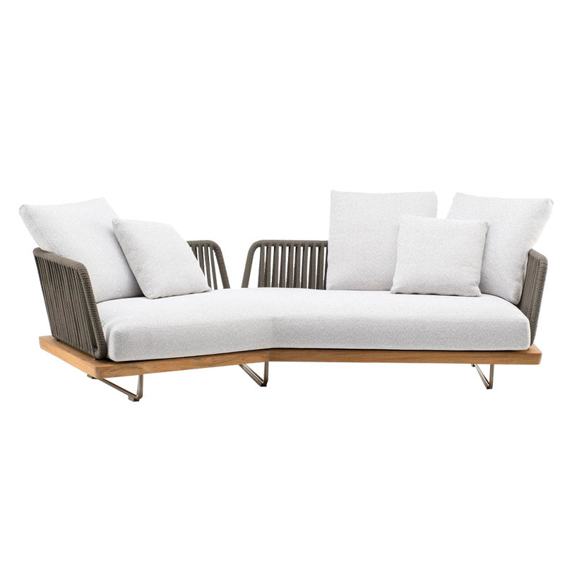 Farmhouse Patio Sofa Solid Wood Outdoor Patio Sofa with Cushions