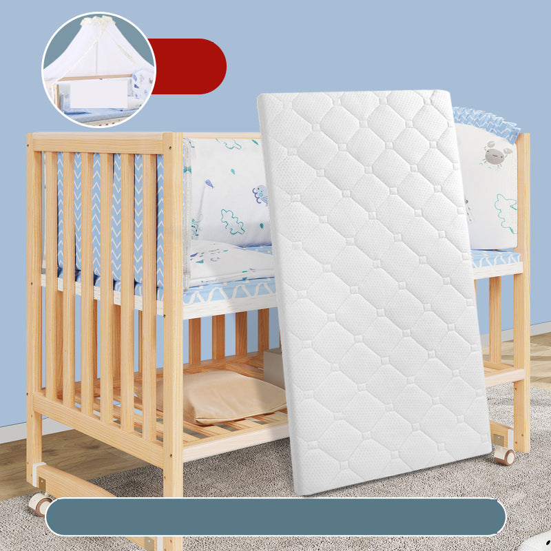 Modern Nursery Bed Solid Wood Standard Baby Crib with Casters