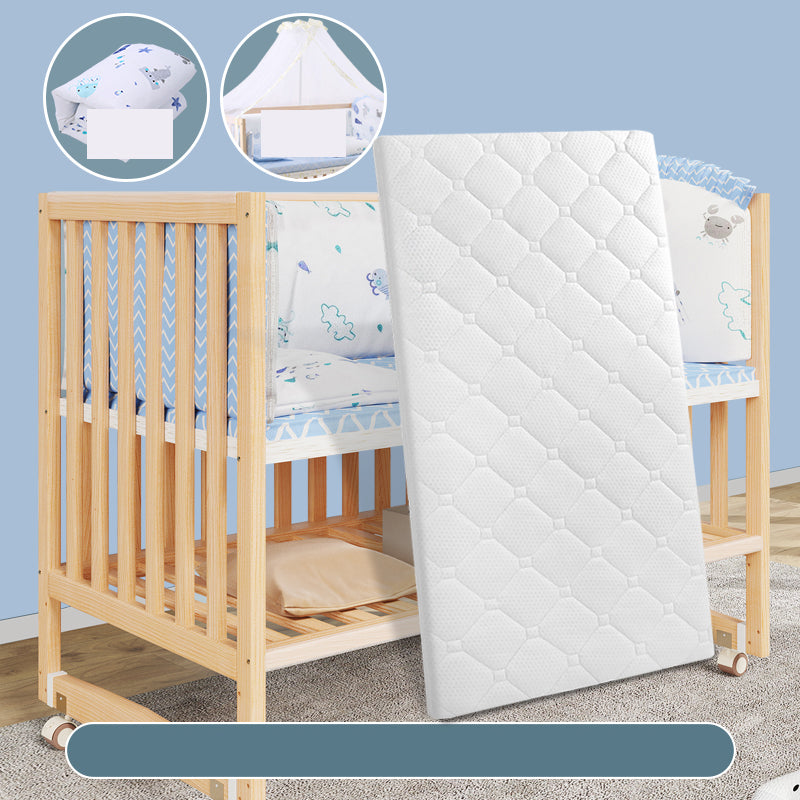 Modern Nursery Bed Solid Wood Standard Baby Crib with Casters