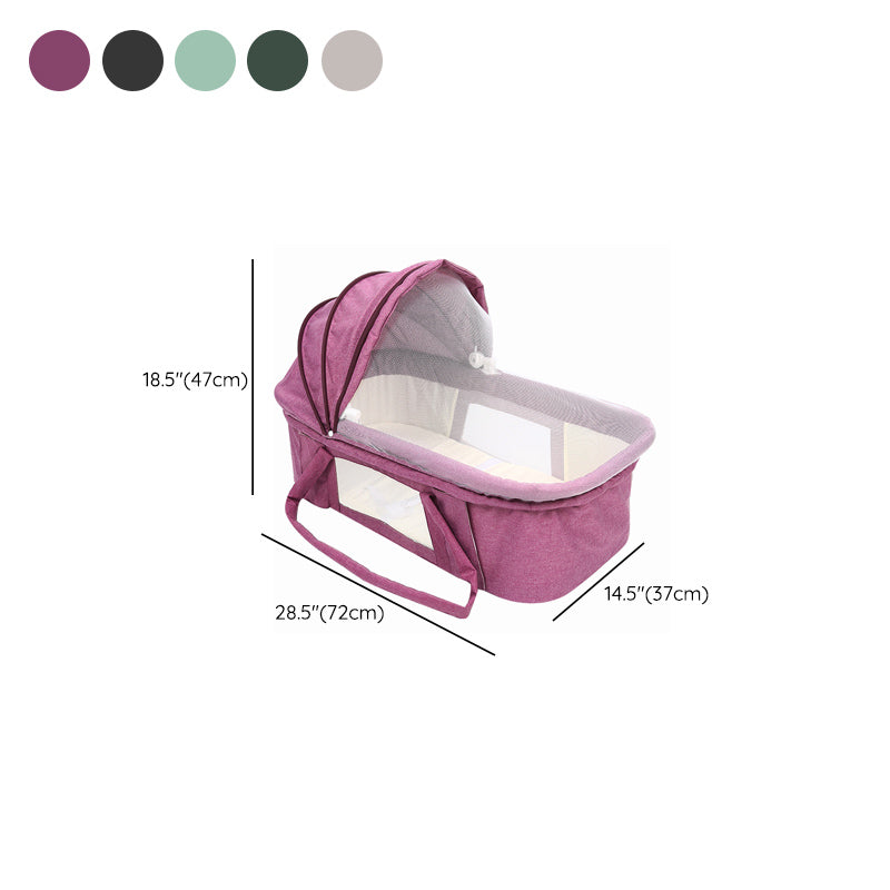 Portable Metal Bassinet Oval Moses Basket with Safety Rails for Newborn