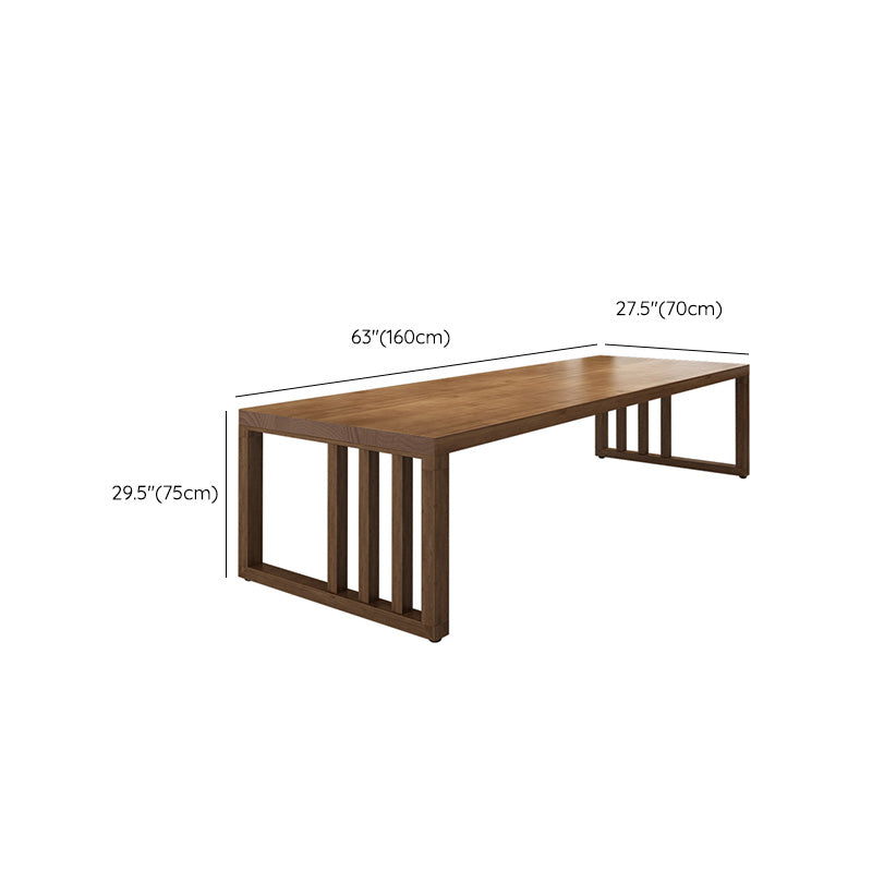 Modern Solid Wood Writing Desk 29.53" Tall Rectangular Office Desk with Sled Base