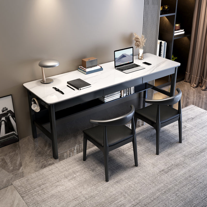 Rectangular Shaped Stone Office Desk 4 Legs Writing Desk for Home