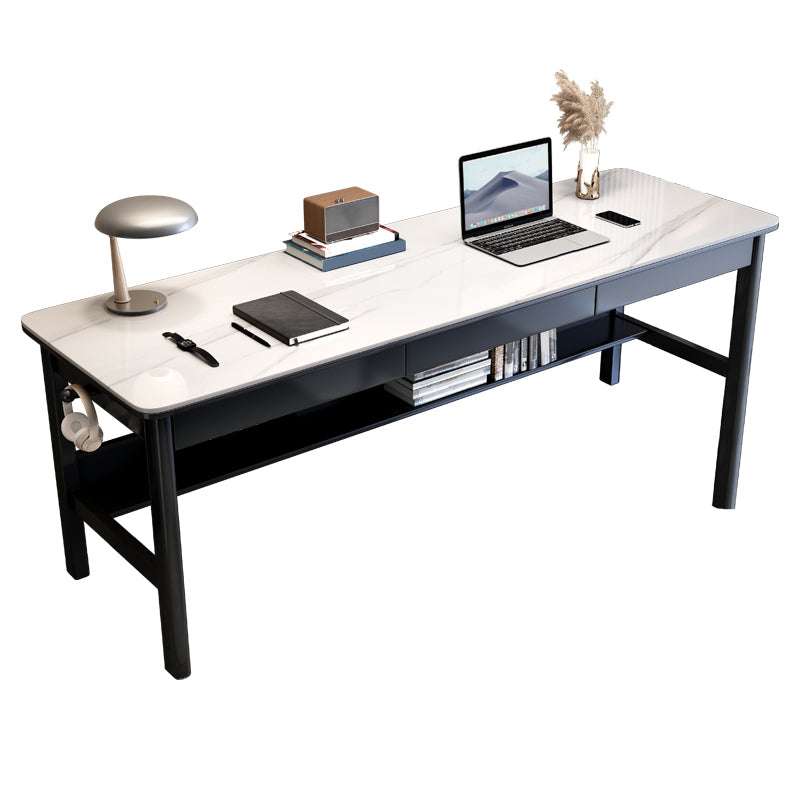 Rectangular Shaped Stone Office Desk 4 Legs Writing Desk for Home