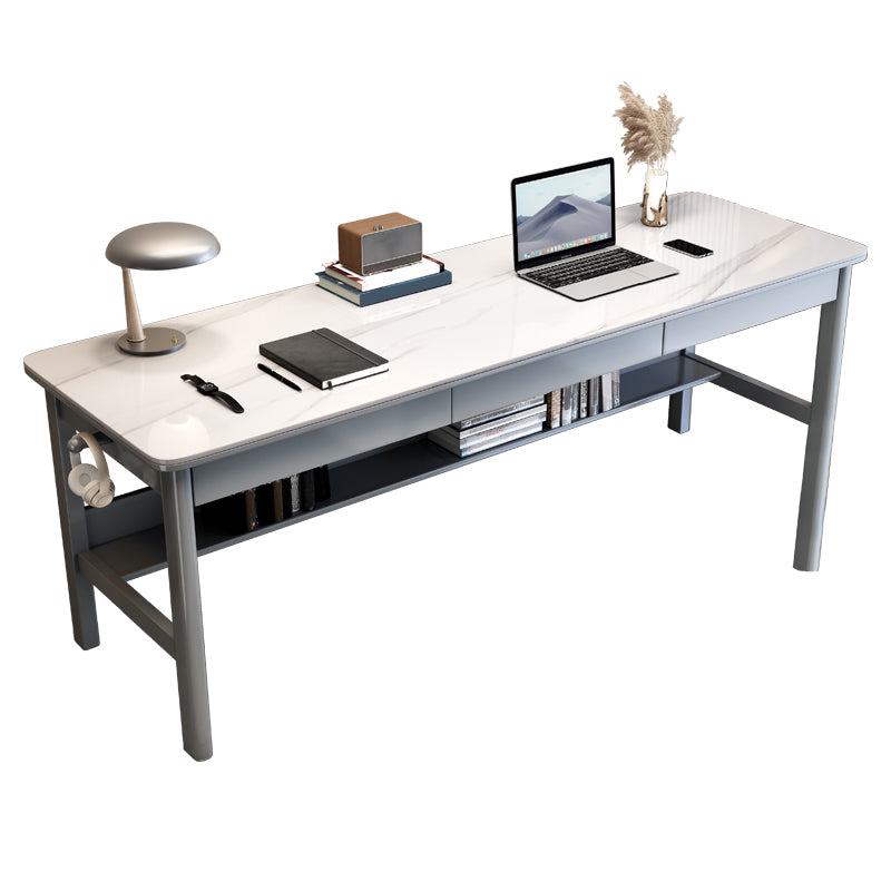 Rectangular Shaped Stone Office Desk 4 Legs Writing Desk for Home