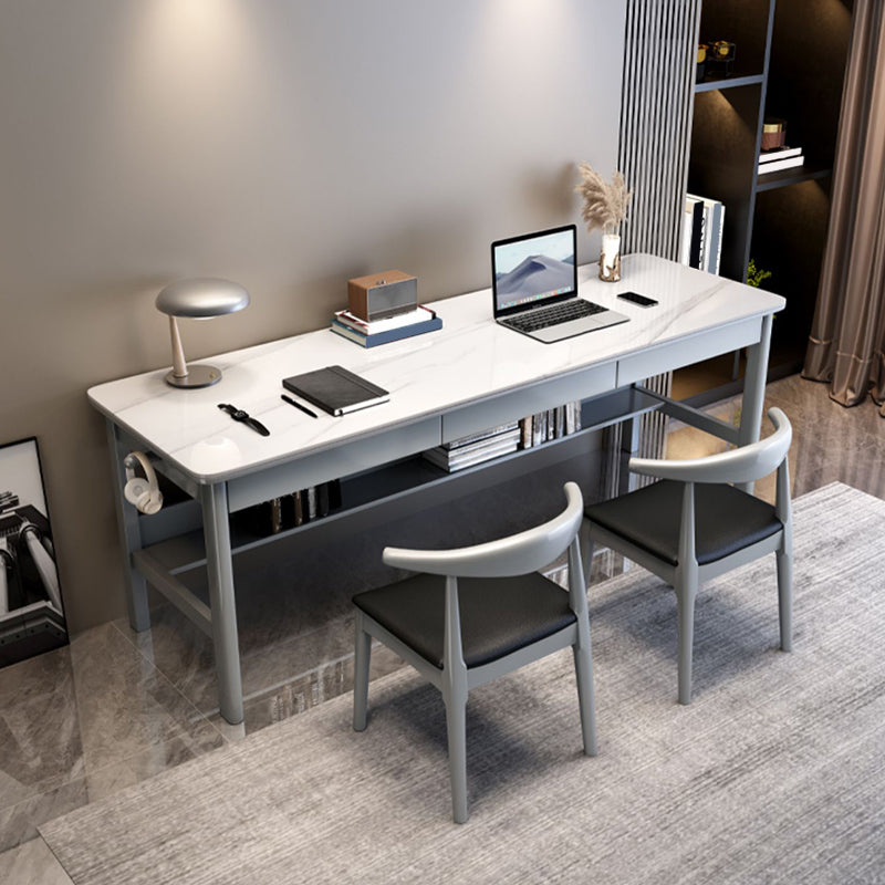 Rectangular Shaped Stone Office Desk 4 Legs Writing Desk for Home