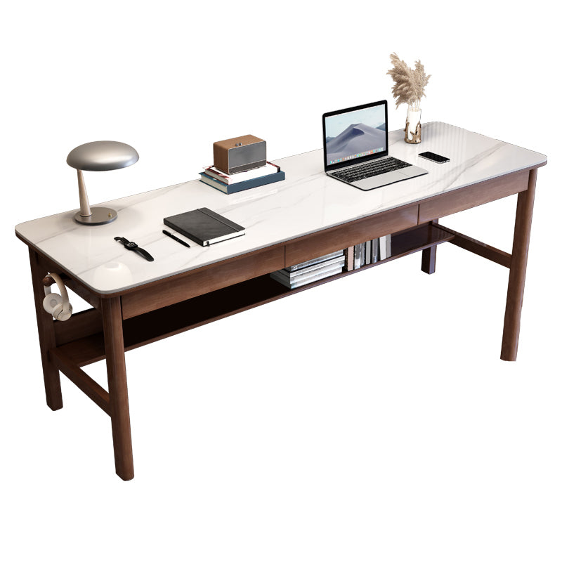 Rectangular Shaped Stone Office Desk 4 Legs Writing Desk for Home