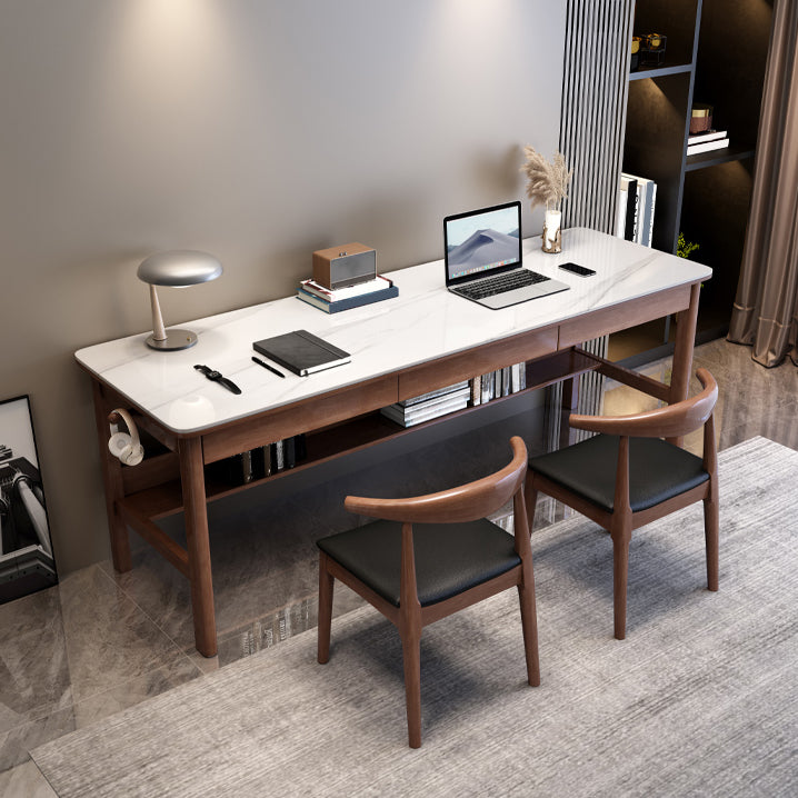 Rectangular Shaped Stone Office Desk 4 Legs Writing Desk for Home