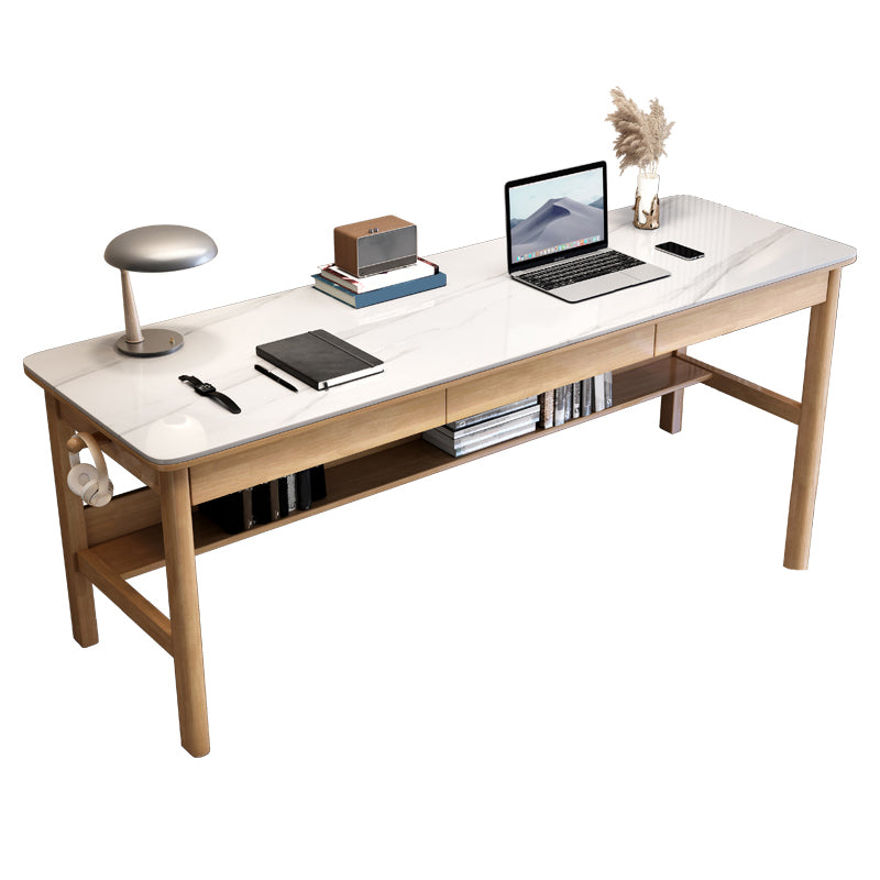 Rectangular Shaped Stone Office Desk 4 Legs Writing Desk for Home