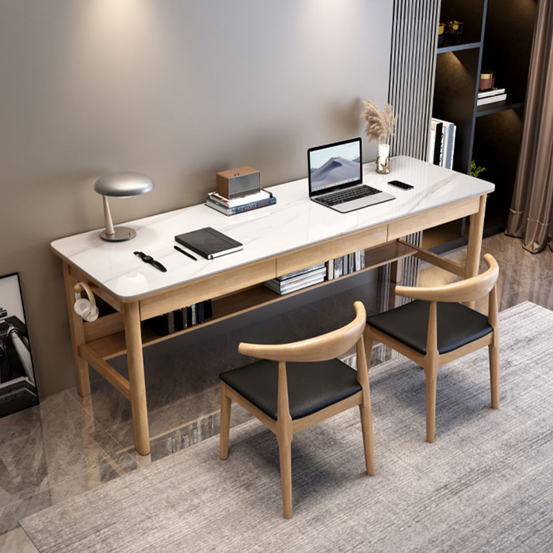 Rectangular Shaped Stone Office Desk 4 Legs Writing Desk for Home