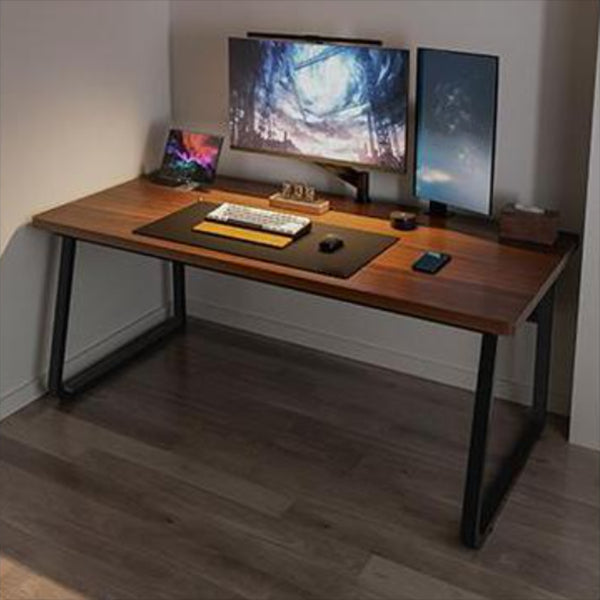 Antique Finish Office Desk Rectangular Computer Desk with Metal Legs