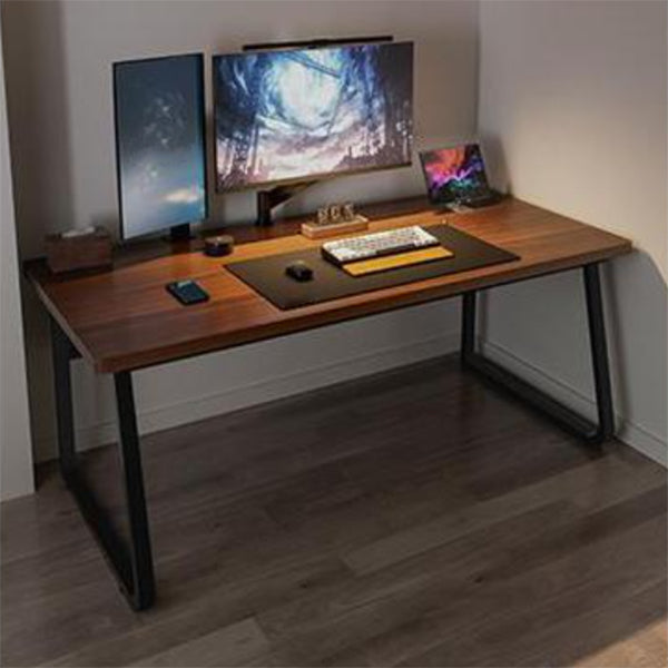 Antique Finish Office Desk Rectangular Computer Desk with Metal Legs