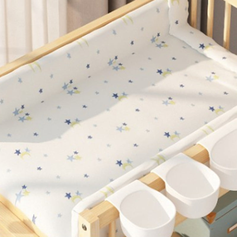 Pine Flat Top Changing Table with Changing Pad 2-in-1 Shelf Baby Changing Table