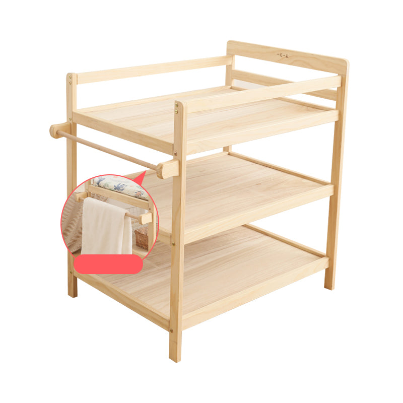 Pine Wooden Changing Table with Storage Shelf 2-in-1 Baby Changing Table