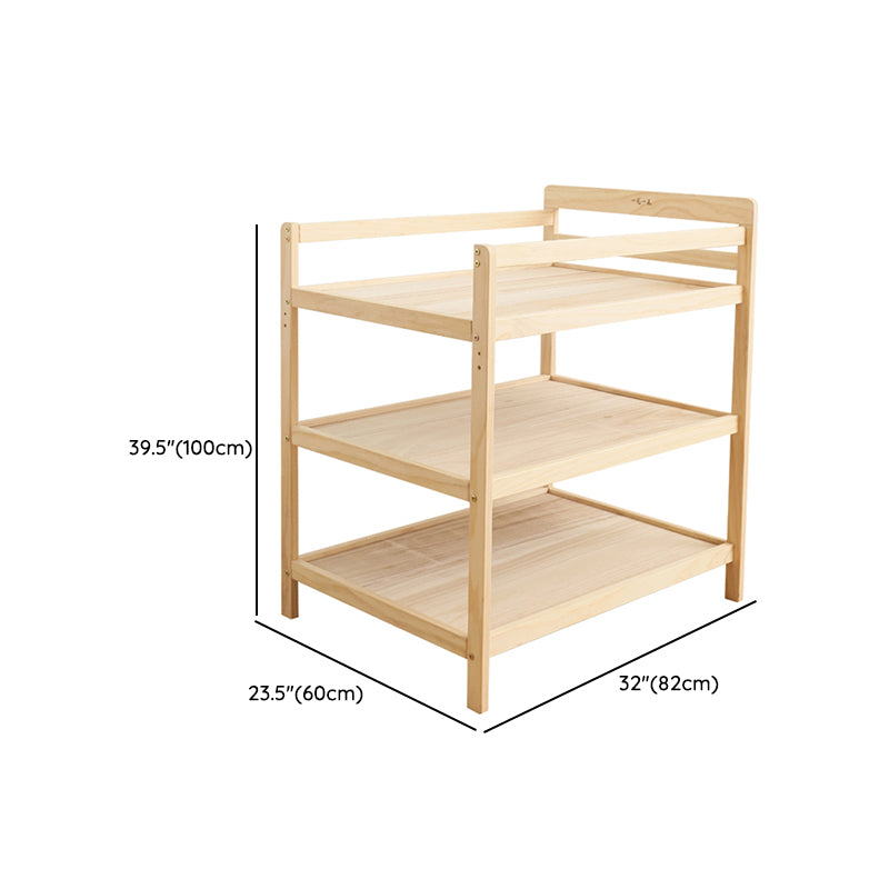 Pine Wooden Changing Table with Storage Shelf 2-in-1 Baby Changing Table