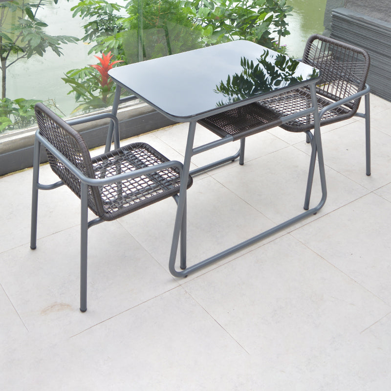 Modern 1/3 Pcs Dining Set Glass Rectangular Dining Table Set