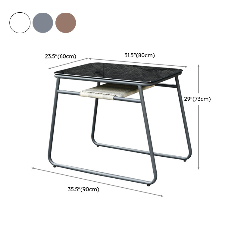 Modern 1/3 Pcs Dining Set Glass Rectangular Dining Table Set