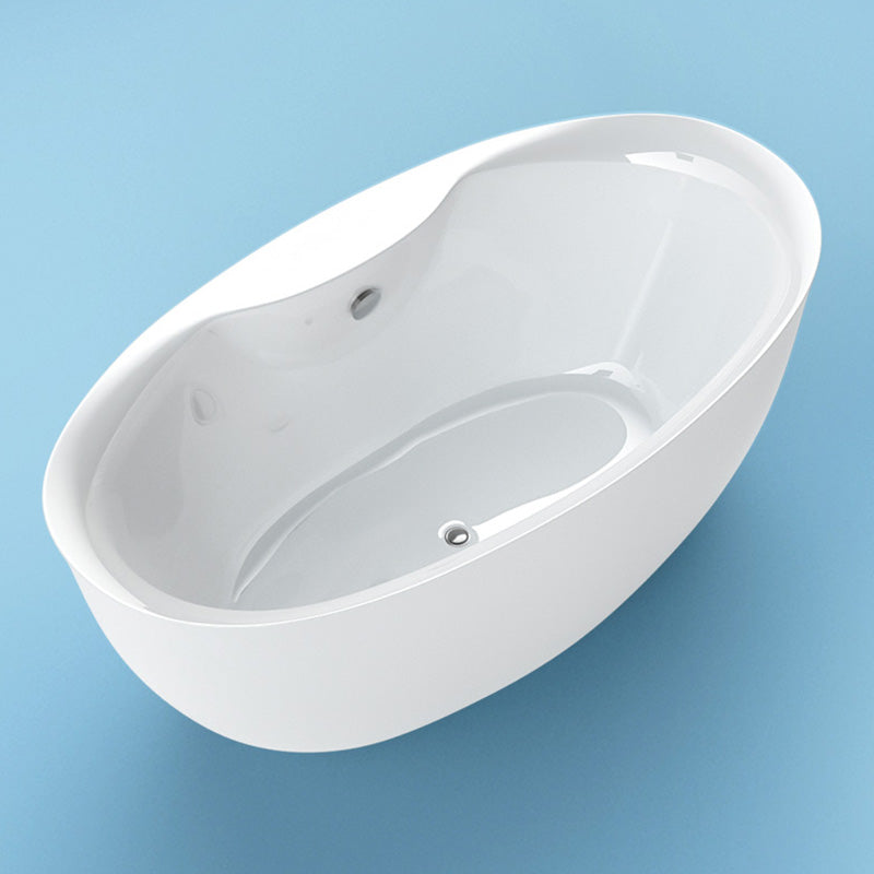 Antique Finish Soaking Bathtub Back to Wall Modern Oval Bath Tub