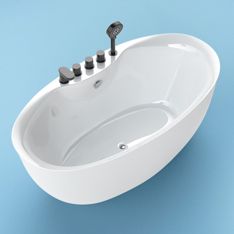 Antique Finish Soaking Bathtub Back to Wall Modern Oval Bath Tub