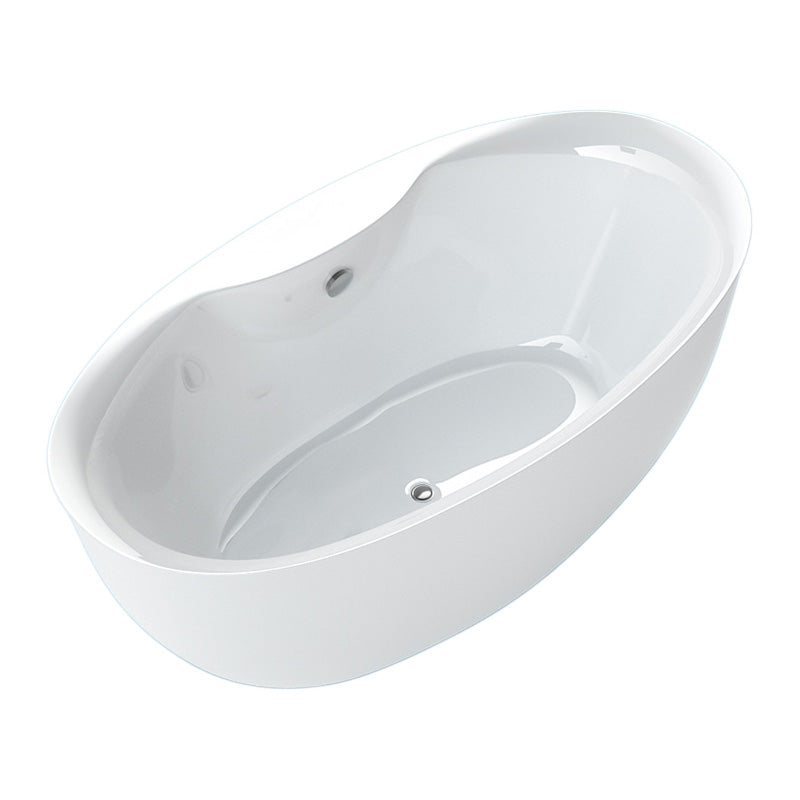 Antique Finish Soaking Bathtub Back to Wall Modern Oval Bath Tub