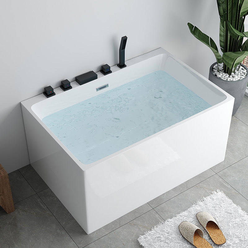 Modern Rectangular White Bath Freestanding Acrylic Soaking Bathtub