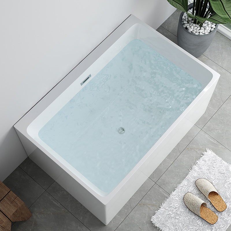 Modern Rectangular White Bath Freestanding Acrylic Soaking Bathtub