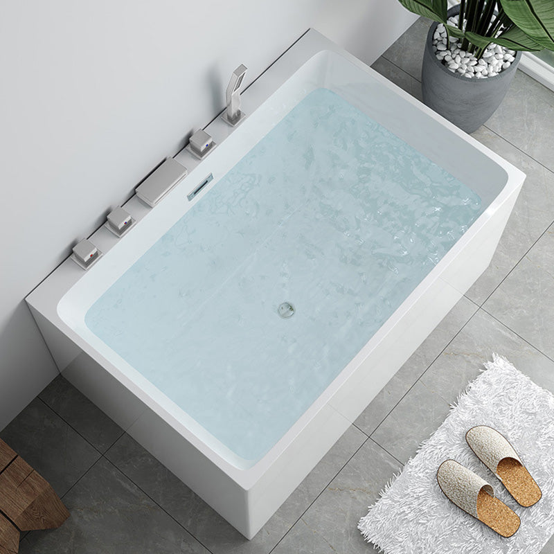 Modern Rectangular White Bath Freestanding Acrylic Soaking Bathtub