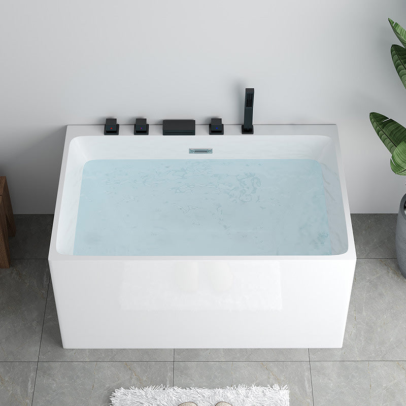 Modern Rectangular White Bath Freestanding Acrylic Soaking Bathtub