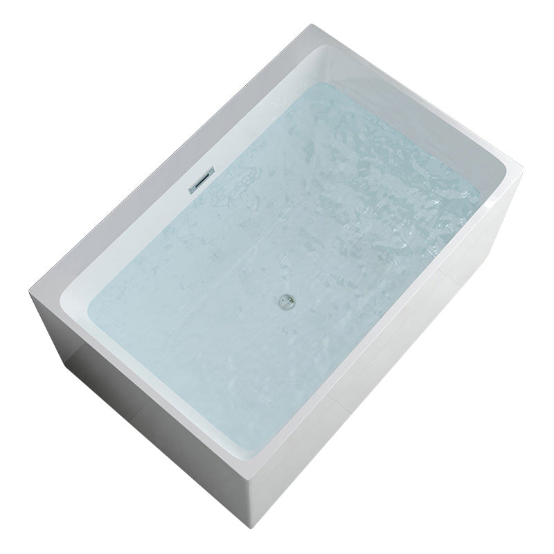 Modern Rectangular White Bath Freestanding Acrylic Soaking Bathtub