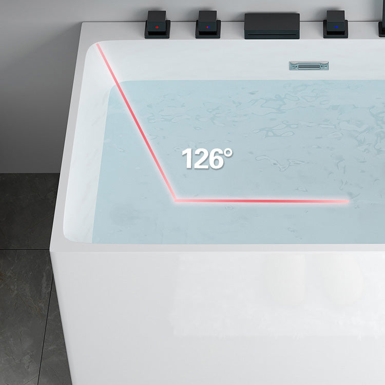 Modern Rectangular White Bath Freestanding Acrylic Soaking Bathtub