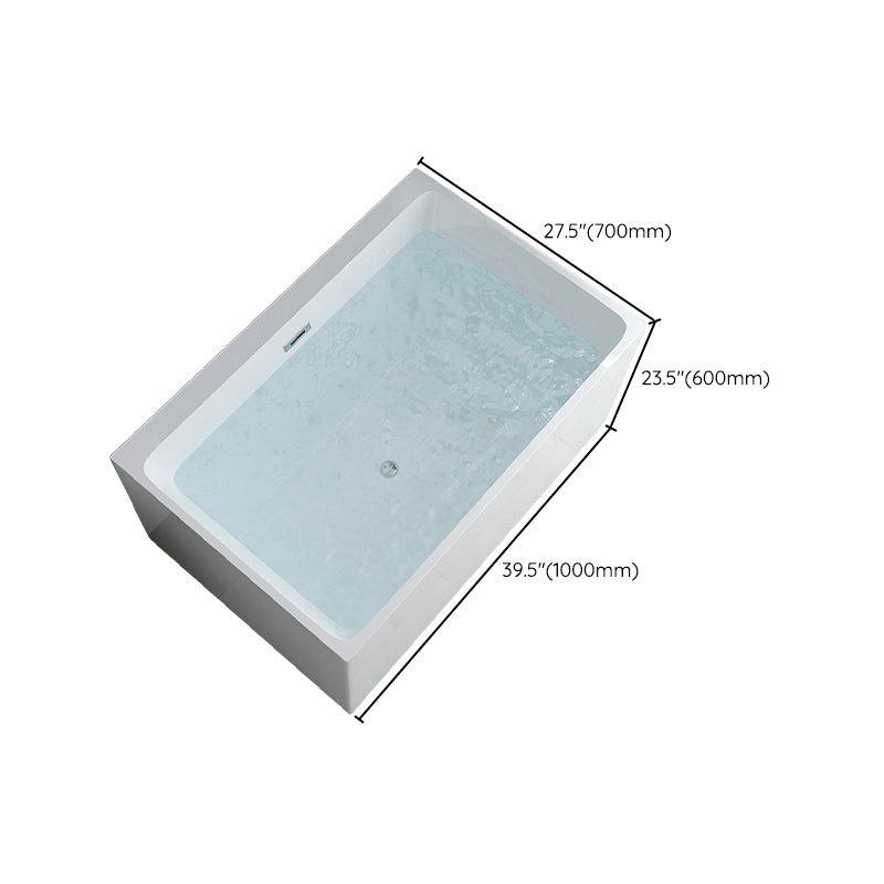 Modern Rectangular White Bath Freestanding Acrylic Soaking Bathtub